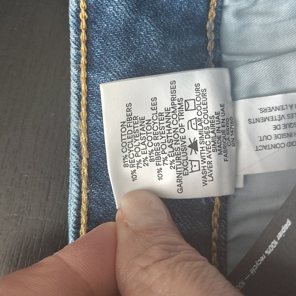 Frank & Oak The Kim Comfort Stretch Jean Size 30 Denim Blue Jeans High Rise - Picture 7 of 7